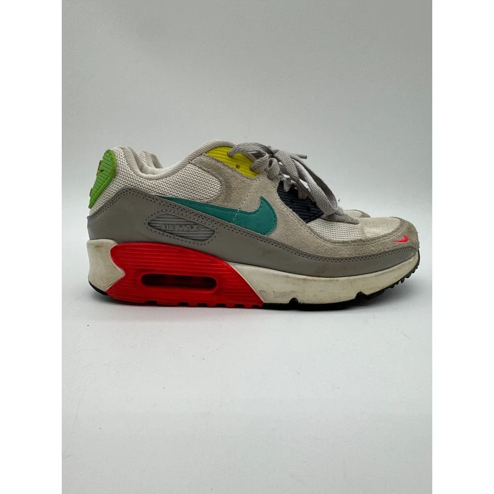 Nike Air Max 90 Women's US 6.5Y Gray Teal Red Green Sneakers